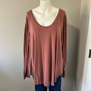 LULULEMON Up For Down Time Long Sleeve Ancient Copper Modal Silk Relaxed Fit